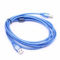 USB2.0 cable for printer 3m Transparent Blue