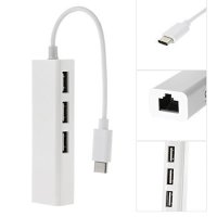 Type-C to RJ45 with 3xUSB2.0 HUB adapter/006931